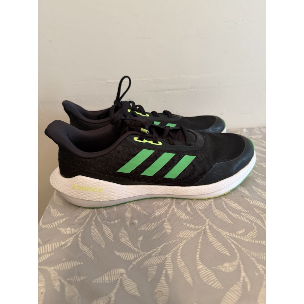 Adidas EQ21 Running Shoes Women Size 7 Black Green Excellent Bounce Athletic